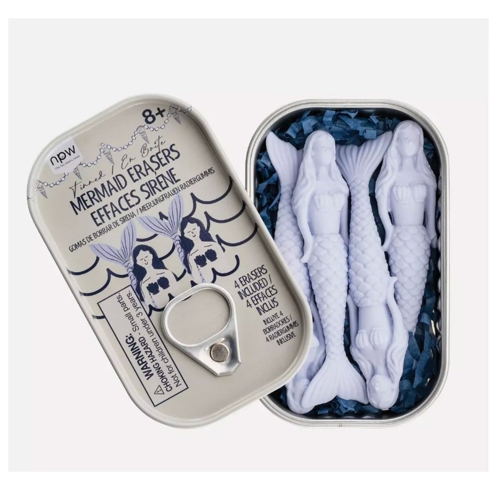 NPW Mermaid Erasers in Sardine Tin Set of 3 Nordstrom Multi NPW06829 Ages 8+